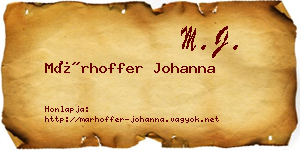 Márhoffer Johanna névjegykártya